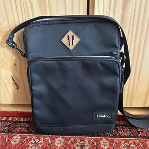 Black Crossbody Bag / Tablet / Device Carrier for Men